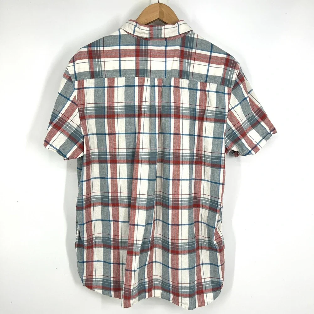 The North Face Loghill Button Down Shirt Mens Size XL Multi Plaid Cotton‎ Hemp